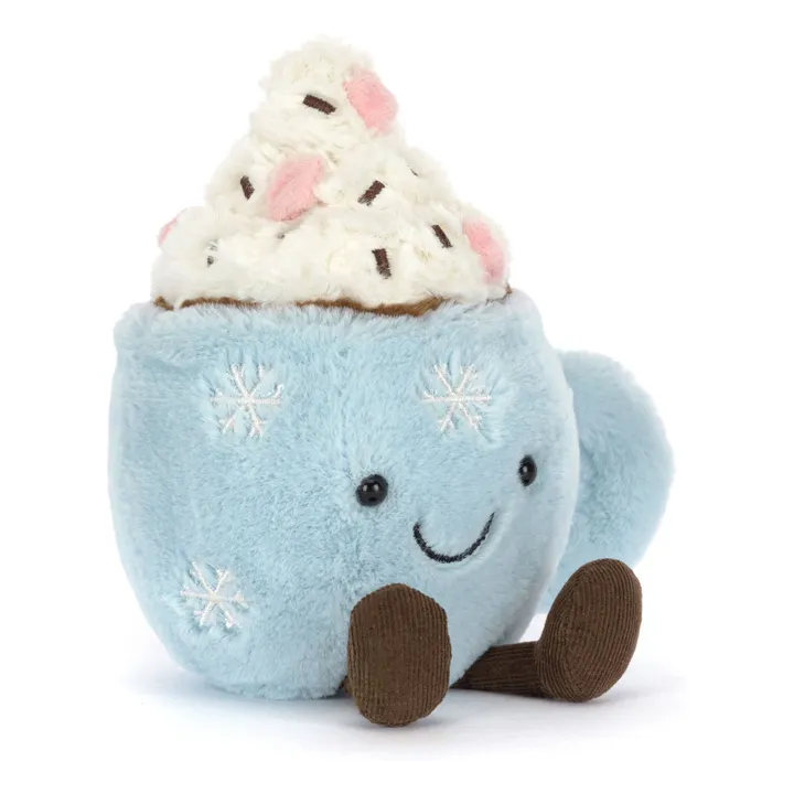 Jellycat Hot Chocolate Plush with Marshmallow Light blue Smallable