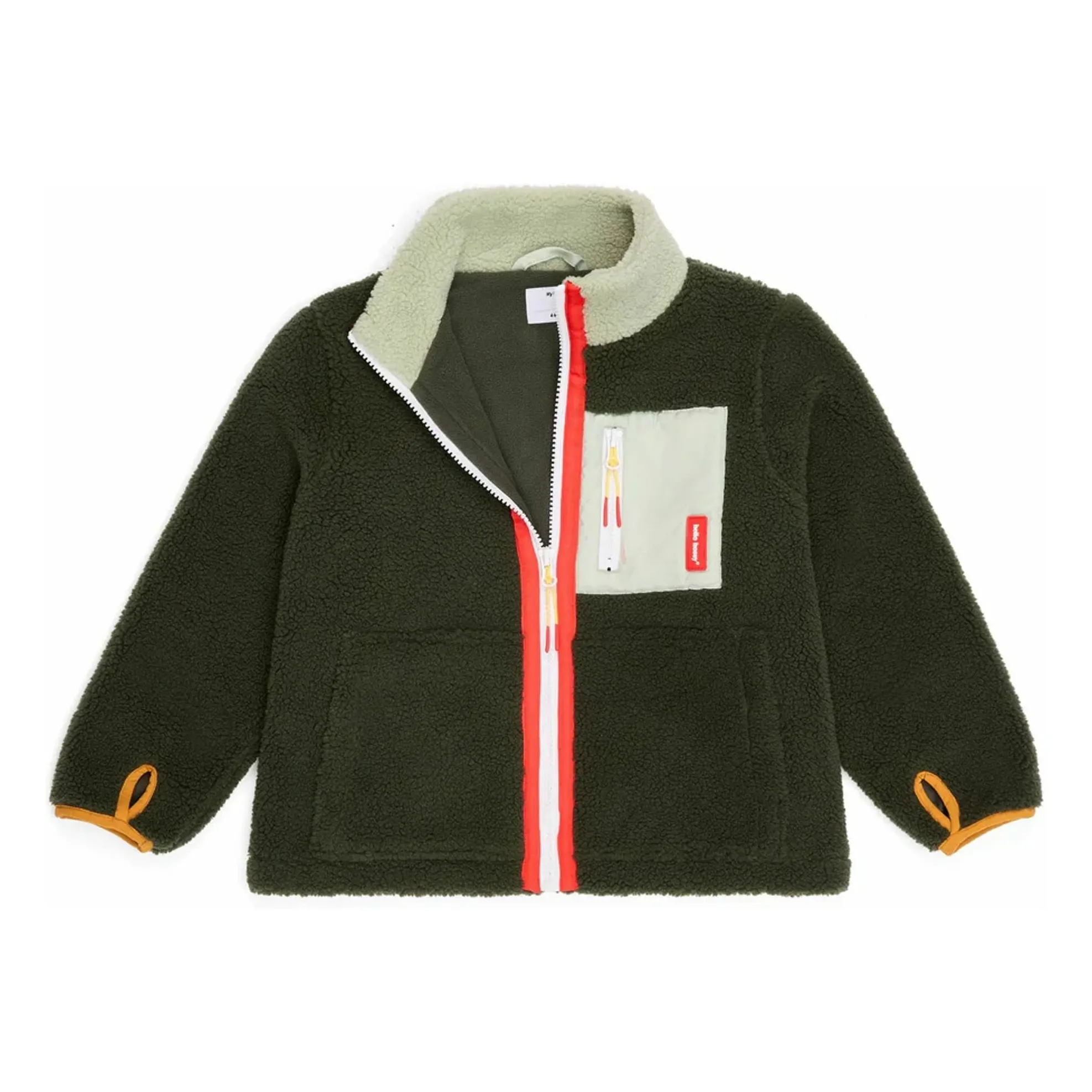Hello Hossy Dark Khaki Forest Fleece Jacket
