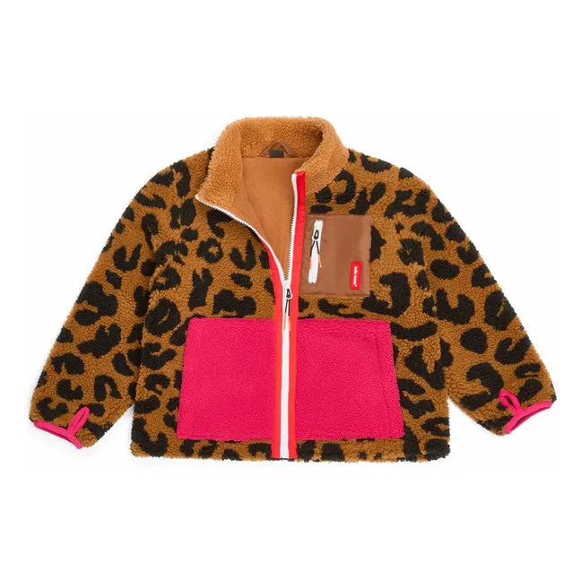 Chaqueta polar de leopardo | Marrón