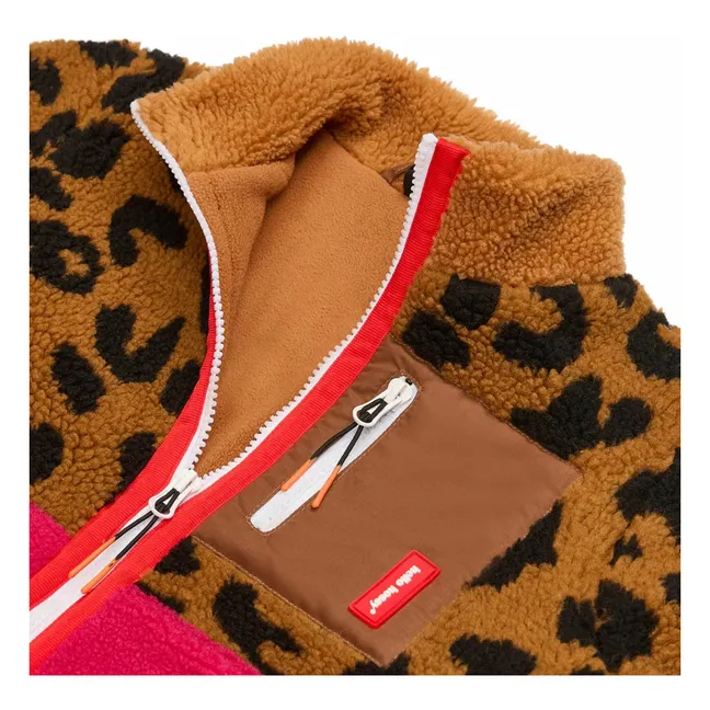 Chaqueta polar de leopardo | Marrón