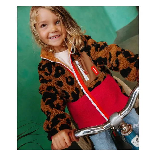 Fleecejacke Leopard | Braun