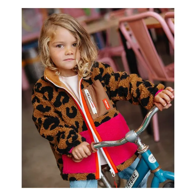 Fleecejacke Leopard | Braun