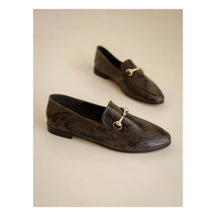 Mocassins Jill Cuir Embossé Serpent | Brun- Image produit n°12