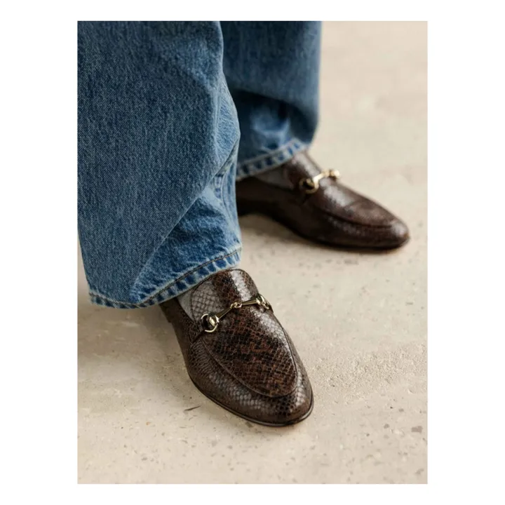 Mocassins Jill Cuir Embossé Serpent | Brun- Image produit n°10