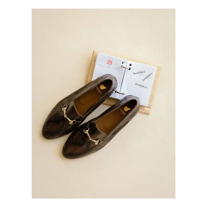 Mocassins Jill Cuir Embossé Serpent | Brun- Image produit n°8