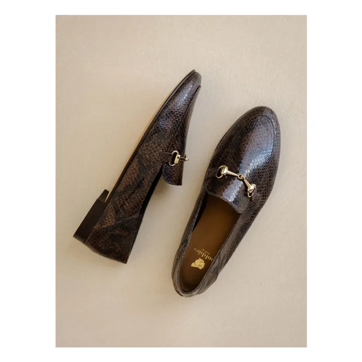 Mocassins Jill Cuir Embossé Serpent | Brun- Image produit n°2