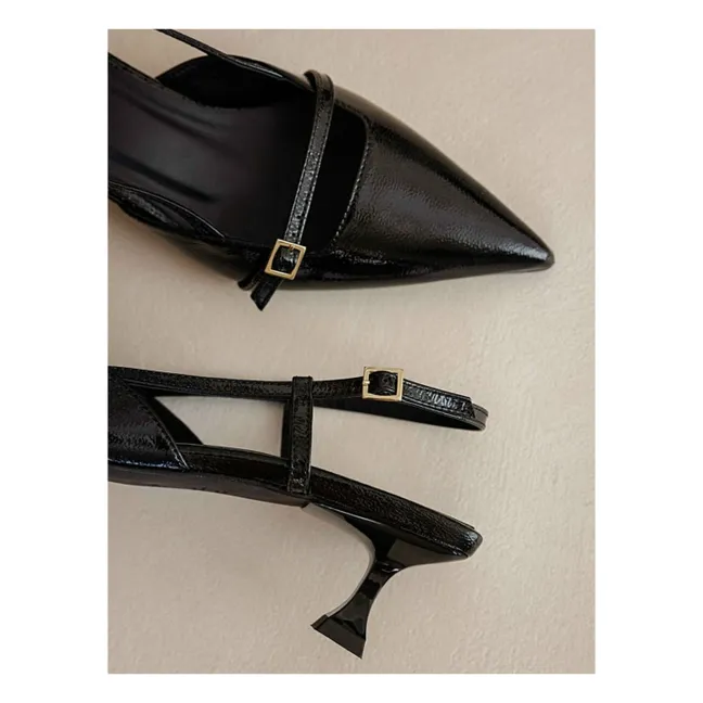 Reem Creased patent leather pumps | Black