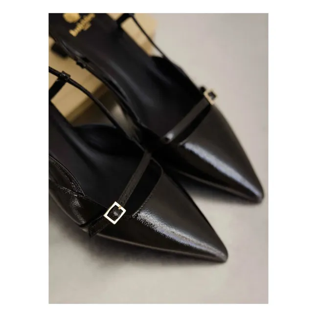 Reem Creased patent leather pumps | Black