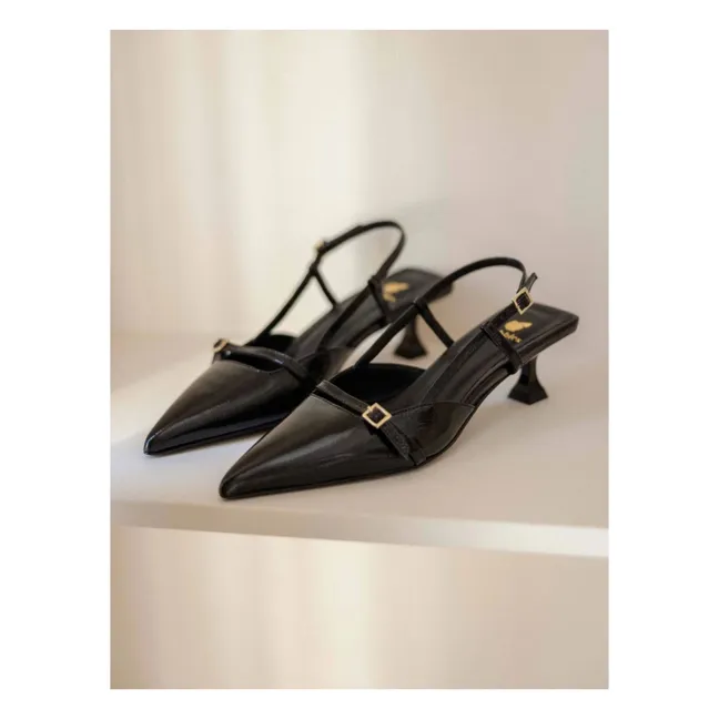 Reem Creased patent leather pumps | Black