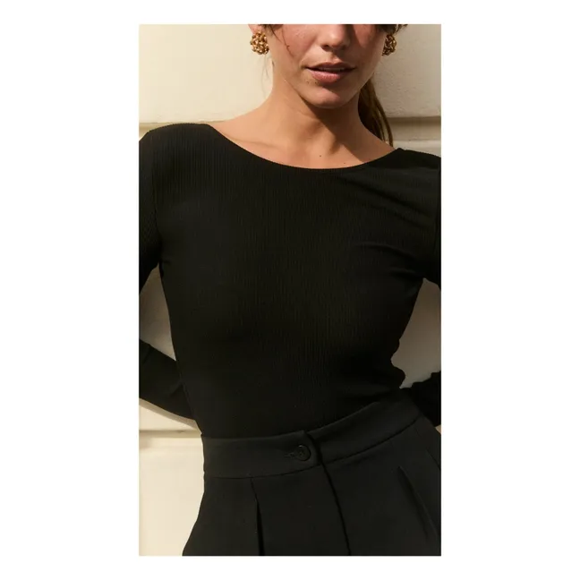 Andy Ribbed bodysuit | Black