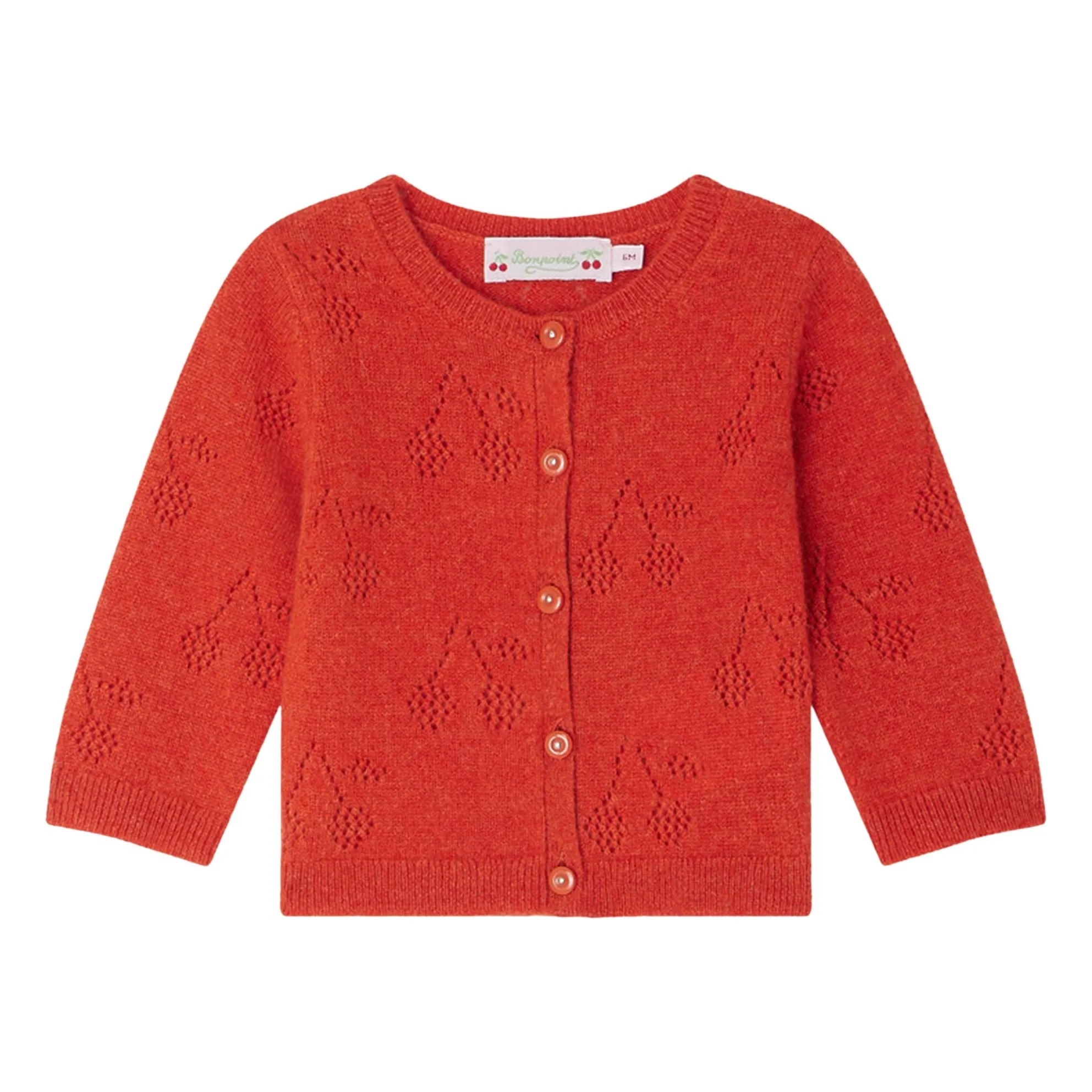 Bonpoint Girls Orange Josiane Cashmere Cardigan