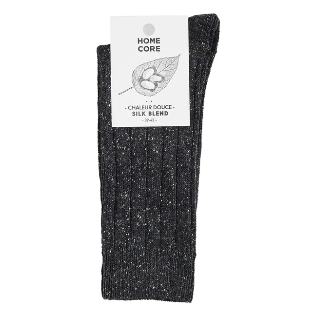 Socken aus Wolle-Seide | Anthrazit