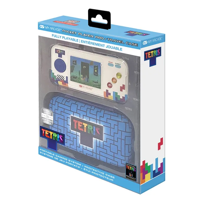 Spielkonsole mit Tetris-Hülle