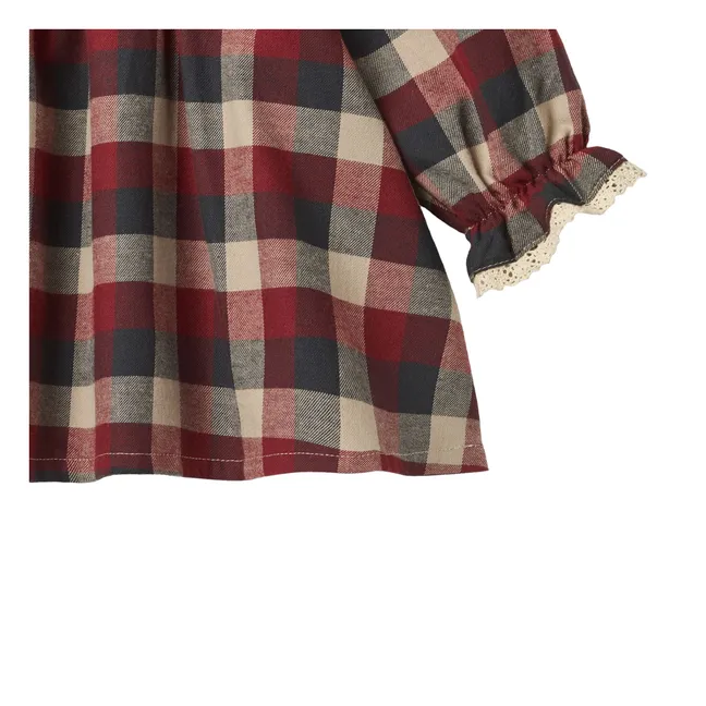 Bella Dress Cotone organico a quadri | Rosso