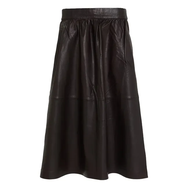 Claude Leather skirt | Brown