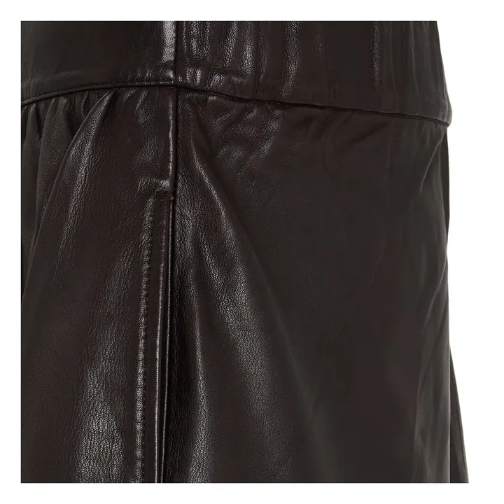 Jupe Claude Cuir | Marron- Image produit n°2