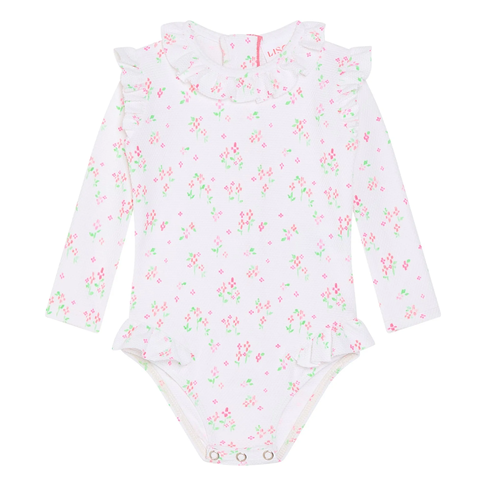 Lison Paris Girls White Suzanna Surfer Fleuri 1-Piece Swimsuit