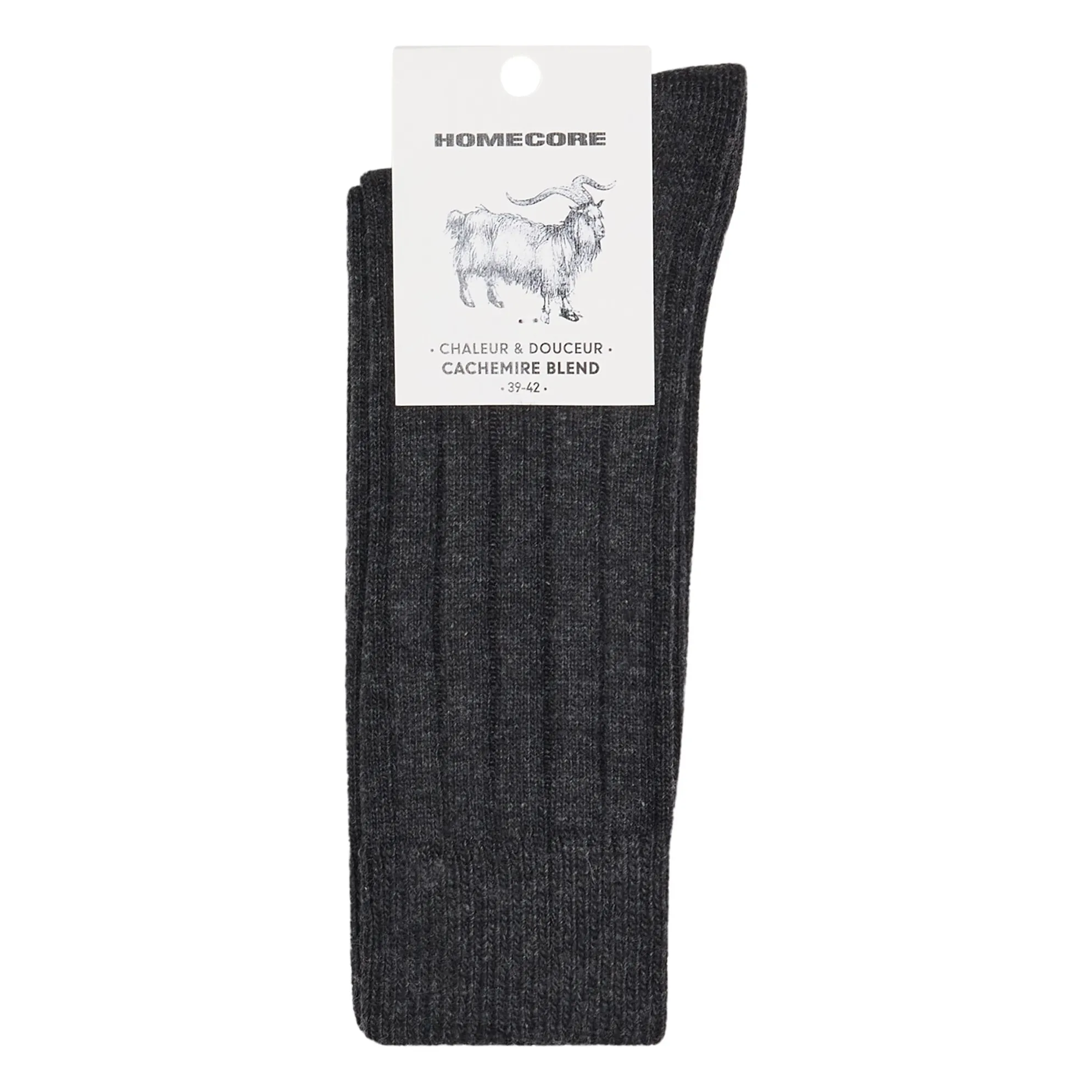 Homecore Charcoal Grey Cashmere Socks