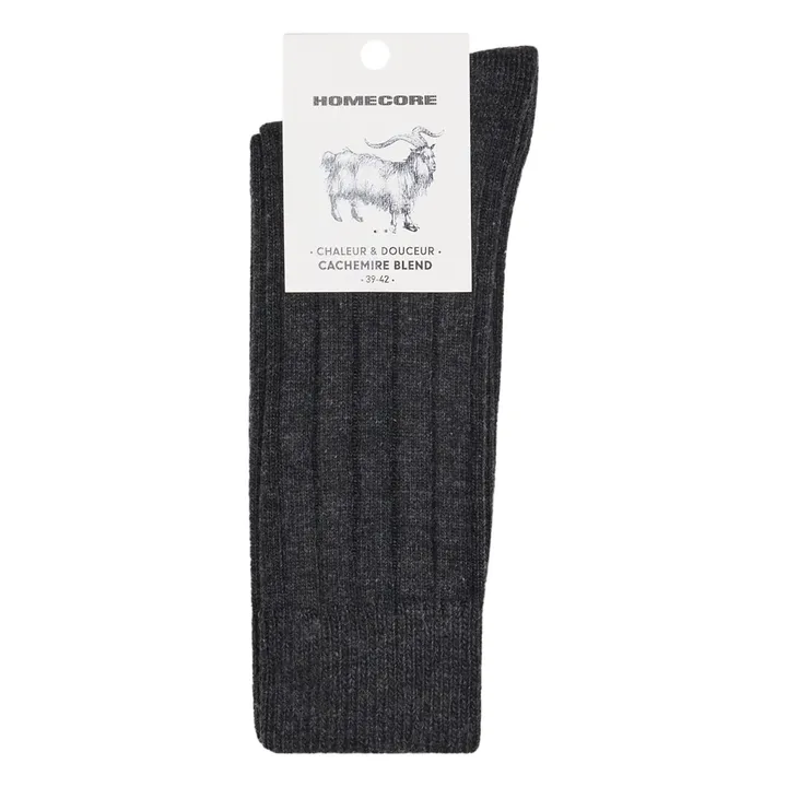 Chaussettes Cachemire | Gris anthracite- Image produit n°0