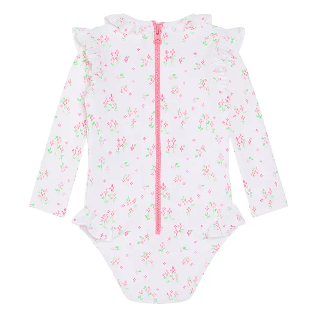 Maillot de Bain 1 Pièce Suzanna Surfer Fleuri | Blanc