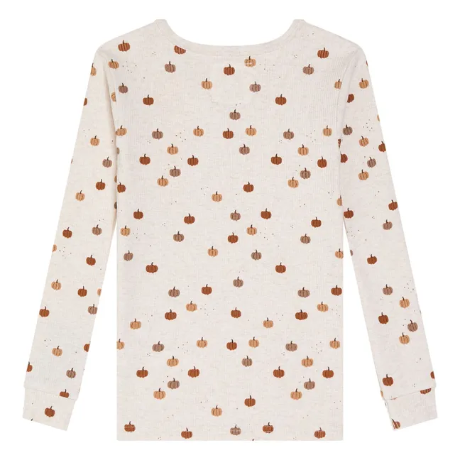 Pyjama Côtelé Citrouilles Coton Bio | Gris