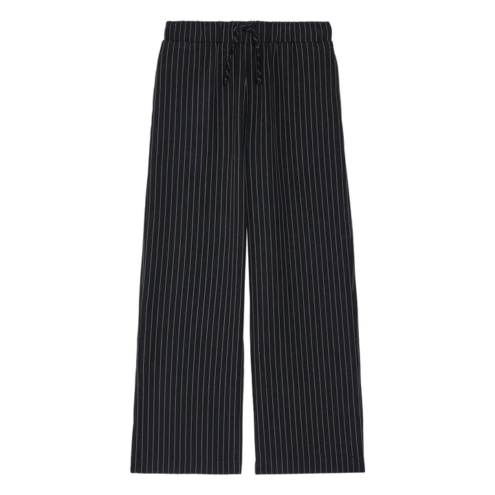 Pantalon Nolasy Rayé | Bleu marine- Image produit n°0