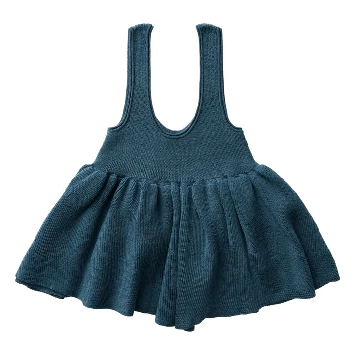 Sage Merino Wool Dress | Peacock blue- Product image n°0