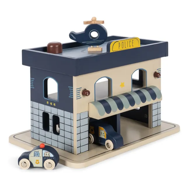 Poste de police en bois | Bleu