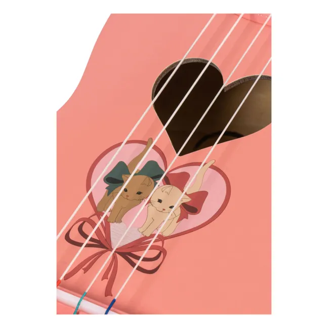 FSC Bow Kitty wooden ukulele | Pink