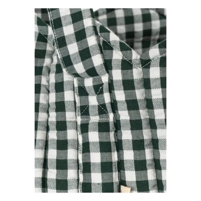 Couffin pour poupée Vichy | Vert foncé