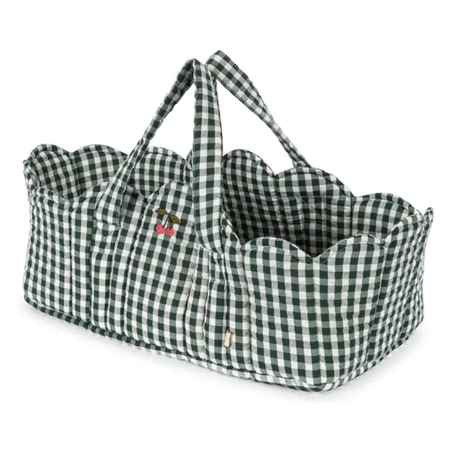 Vichy doll bassinet | Dark green