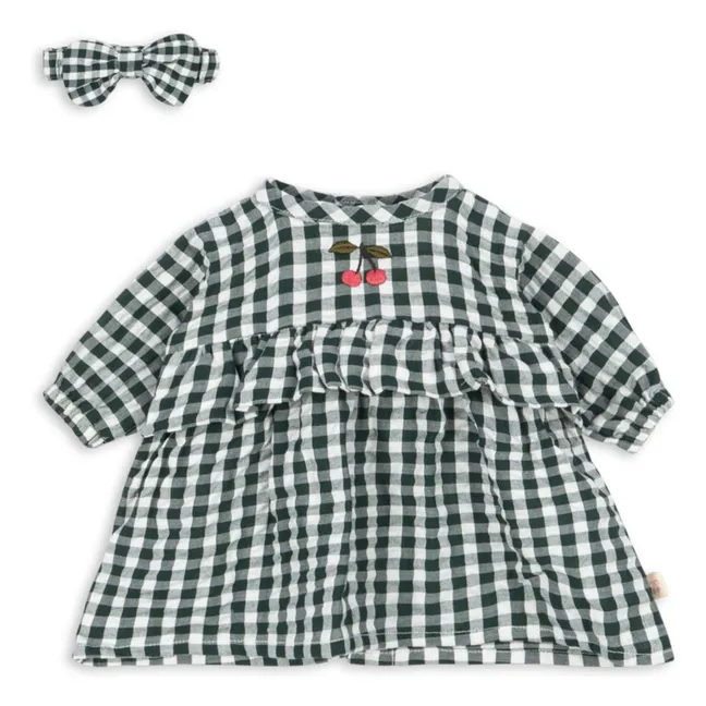 Vichy doll outfit | Dark green