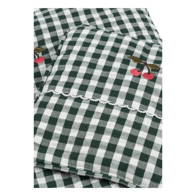 Vichy doll bedding set | Dark green