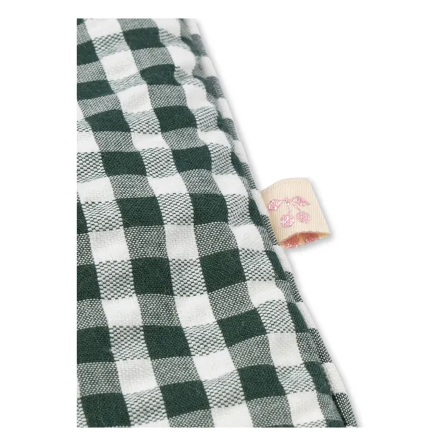 Vichy doll bedding set | Dark green