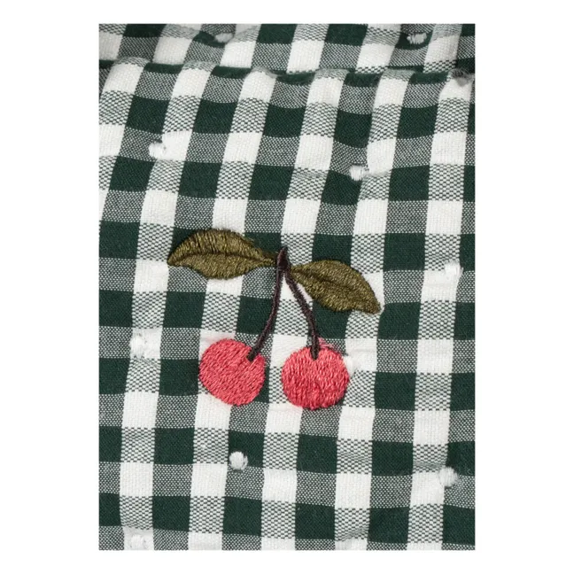 Borsa fasciatoio per bambole Vichy | Verde scuro