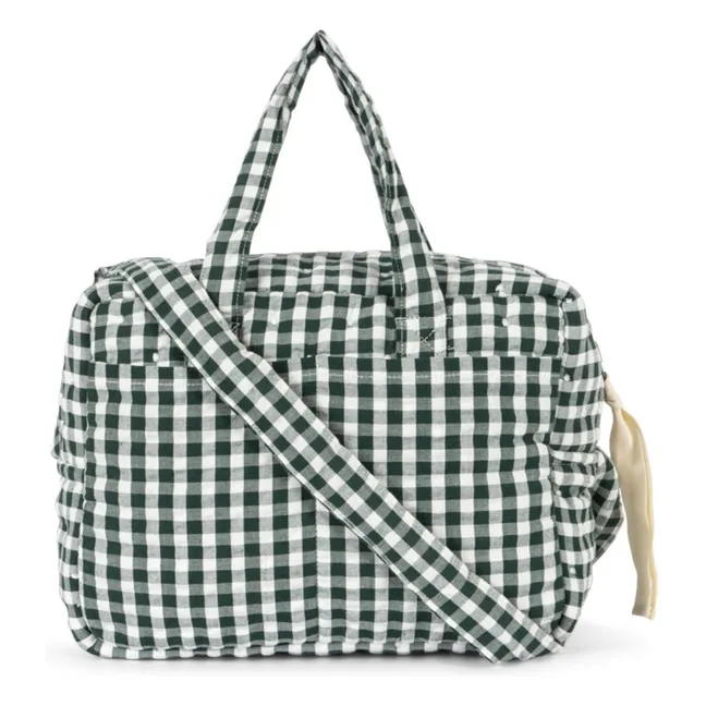 Vichy doll changing bag | Dark green
