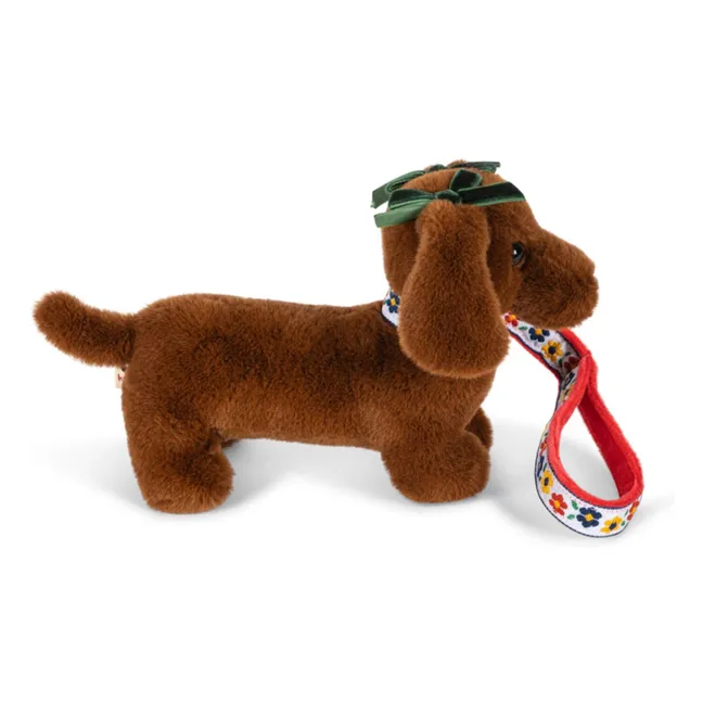 Dachshund plush with kennel | Brown