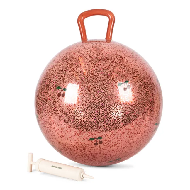 Pelota saltarina de purpurina de cereza