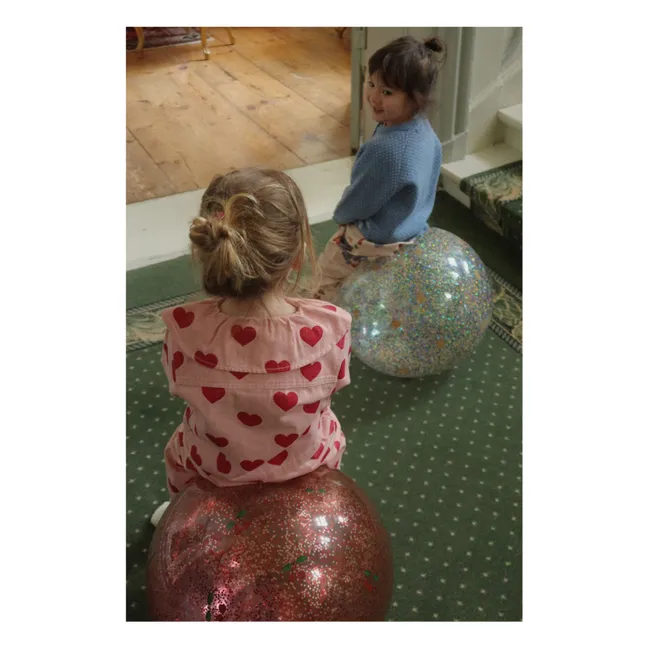 Pelota saltarina de purpurina de cereza