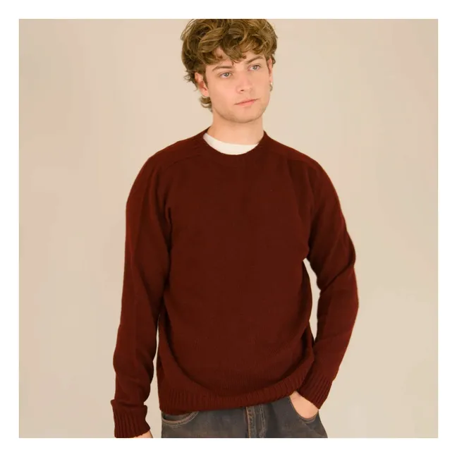 Seamless Pullover Wolle | Burgunderrot
