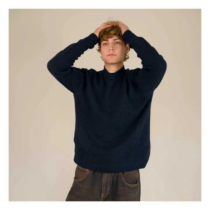 Pull Seamless Laine | Bleu marine- Image produit n°1