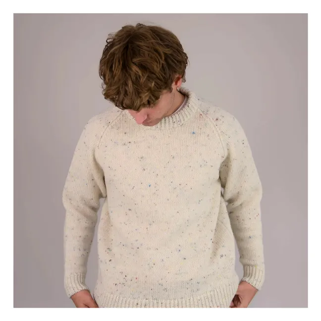 Maglione raglan in lana a maglia grossa | Ecru