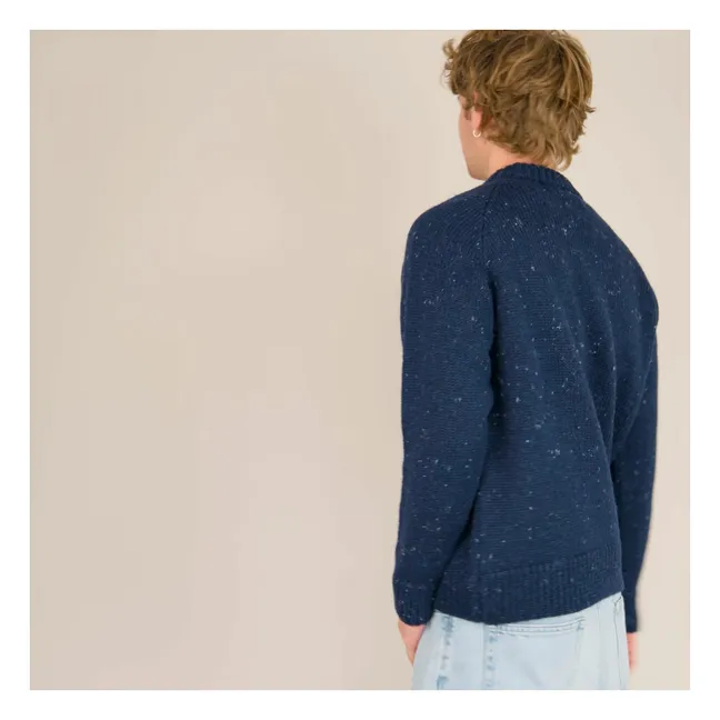 Maglione raglan in lana a maglia grossa | Blu scur