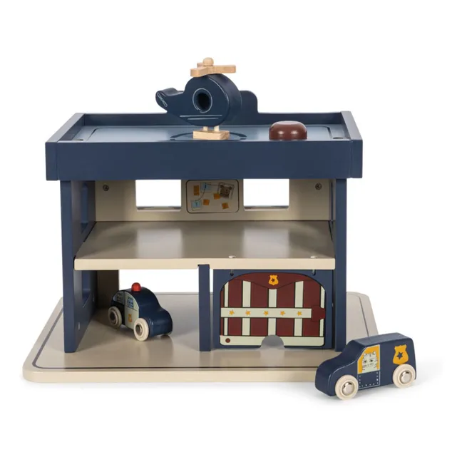 Wooden police station | Blue
