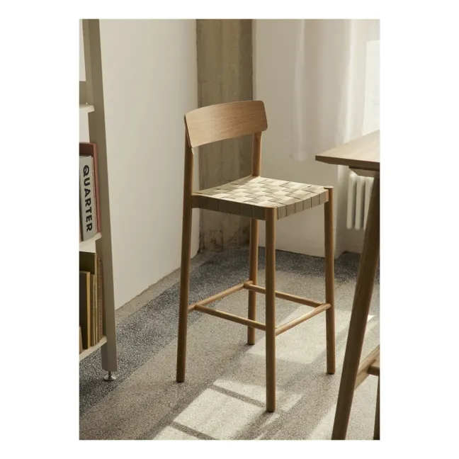Tabouret de bar sangles naturelles 75 cm Betty TK15 en chêne | Chêne