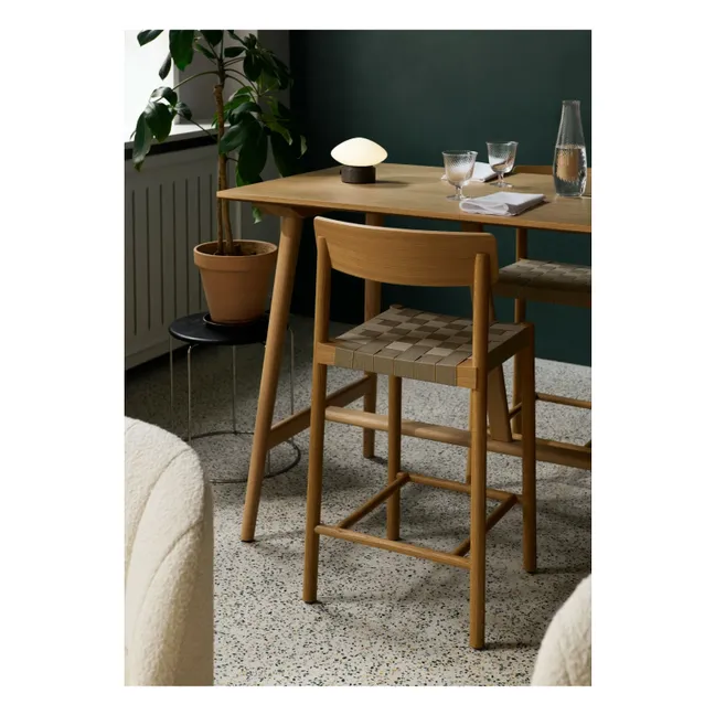 Tabouret de bar sangles naturelles 65 cm Betty TK12 en chêne | Chêne