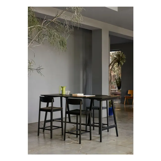 Tabouret de bar sangles noires 65 cm Betty TK12 en frêne | Noir