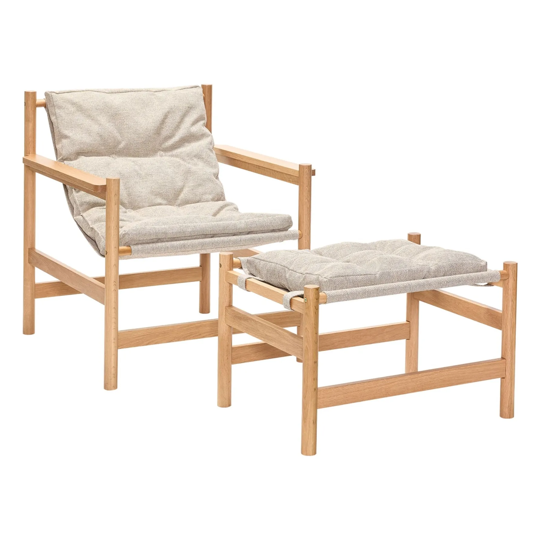 Hübsch Beige Heritage Armchair And Footrest