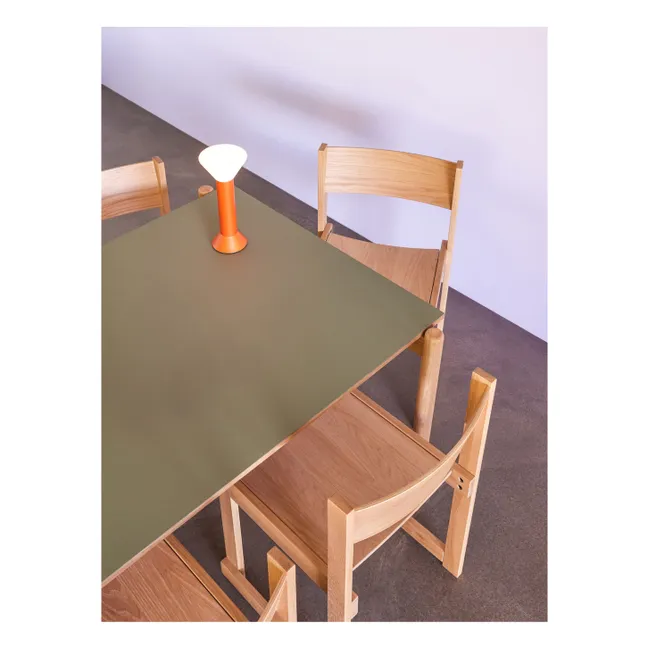 Table à manger en chêne Oblique | Olive
