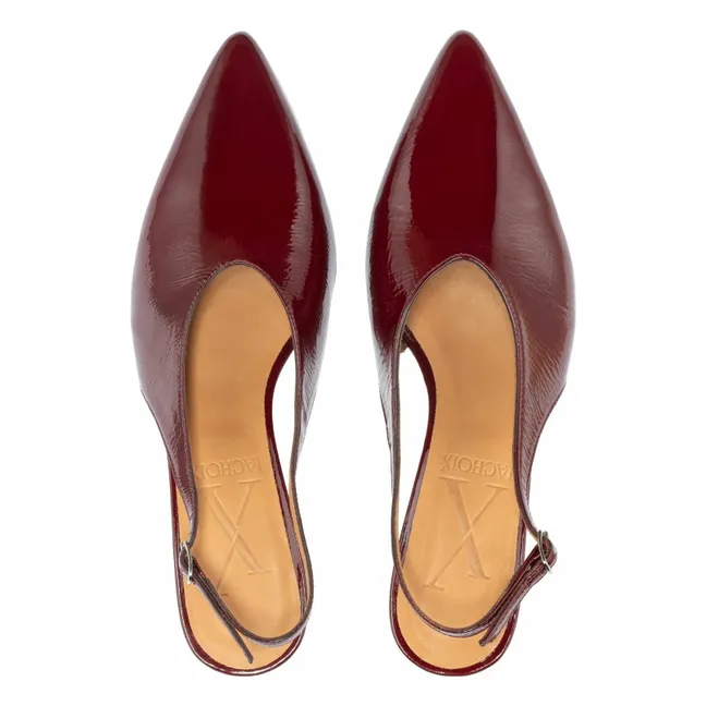 Slingback mit Absätzen | Burgunderrot